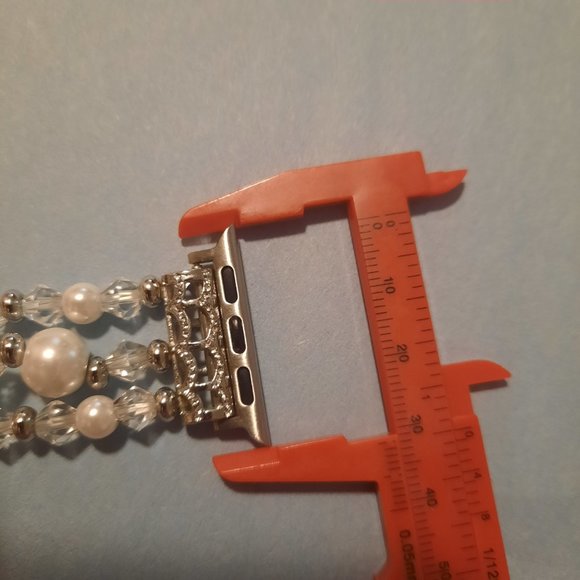 Posh Tech Celina Silver and White Beaded Bracelet Band for Apple Watch - Picture 4 of 4